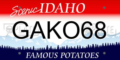 GAKO68 Idaho License Plate