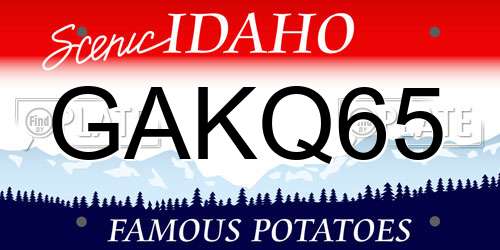 GAKQ65 Idaho License Plate
