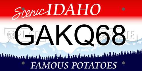 GAKQ68 Idaho License Plate