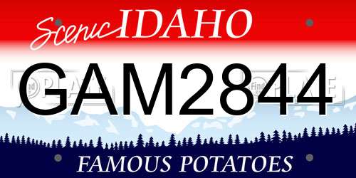 GAM2844 Idaho License Plate