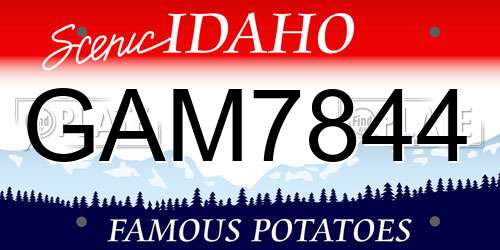 GAM7844 Idaho License Plate