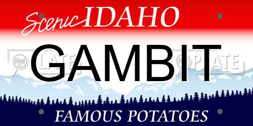 GAMBIT Idaho License Plate