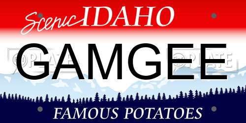GAMGEE Idaho License Plate
