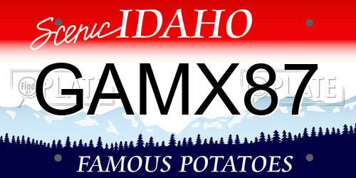GAMX87 Idaho License Plate