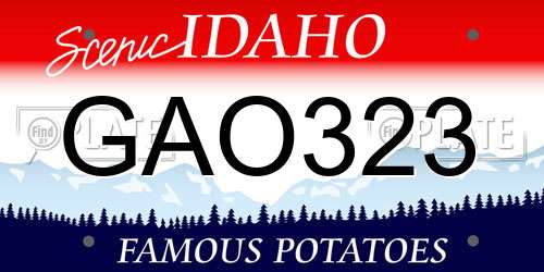 GAO323 Idaho License Plate