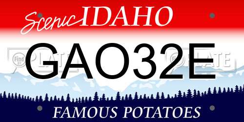 GAO32E Idaho License Plate