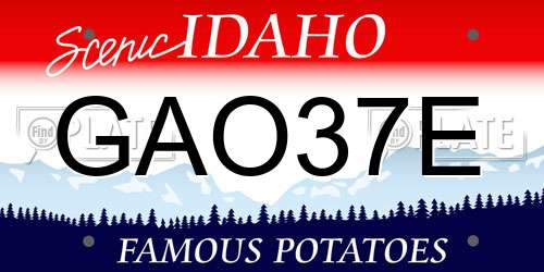 GAO37E Idaho License Plate