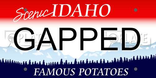 GAPPED Idaho License Plate