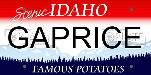 GAPRICE Idaho License Plate
