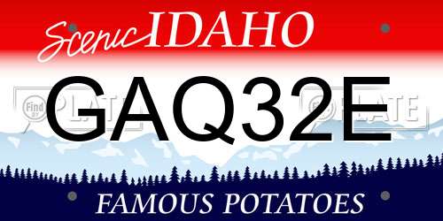 GAQ32E Idaho License Plate
