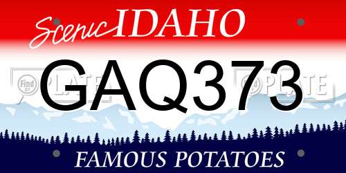 GAQ373 Idaho License Plate