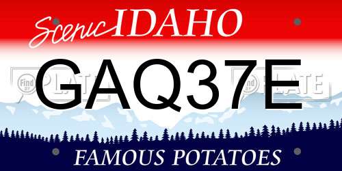 GAQ37E Idaho License Plate