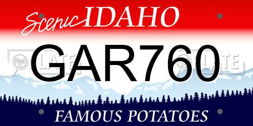 GAR760 Idaho License Plate