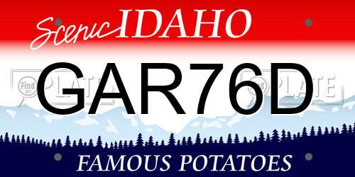 GAR76D Idaho License Plate