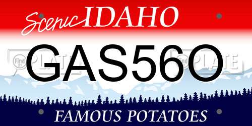 GAS56O Idaho License Plate