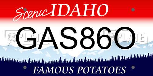 GAS86O Idaho License Plate