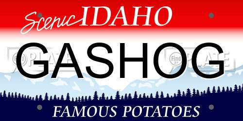 GASHOG Idaho License Plate