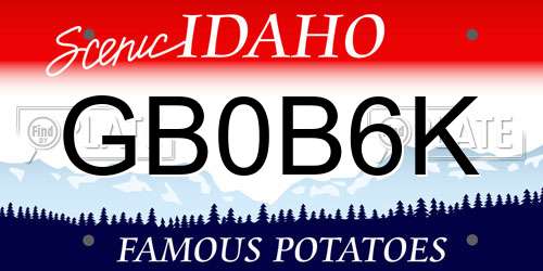 GB0B6K Idaho License Plate