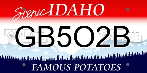 GB5O2B Idaho License Plate