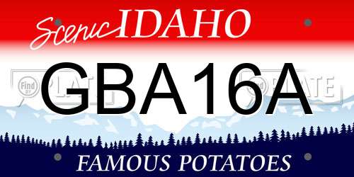 GBA16A Idaho License Plate