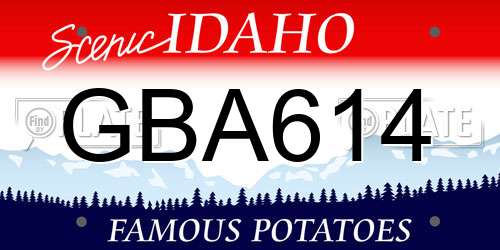 GBA614 Idaho License Plate