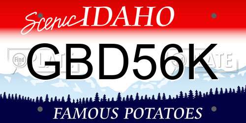 GBD56K Idaho License Plate