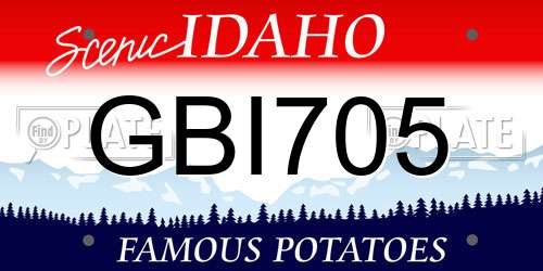 GBI705 Idaho License Plate