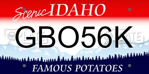 GBO56K Idaho License Plate