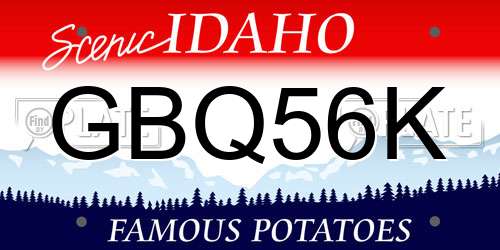 GBQ56K Idaho License Plate