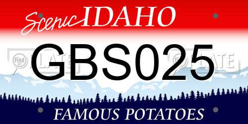 GBS025 Idaho License Plate