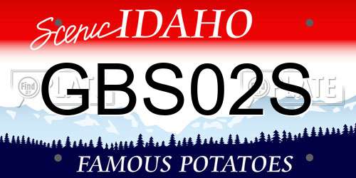 GBS02S Idaho License Plate
