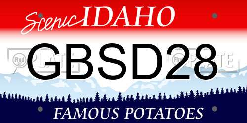 GBSD28 Idaho License Plate