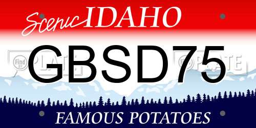 GBSD75 Idaho License Plate