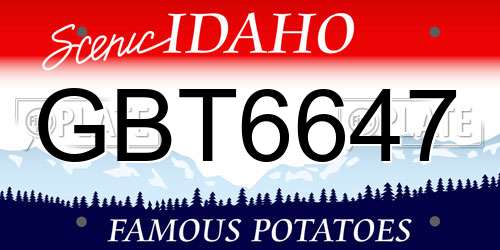 GBT6647 Idaho License Plate