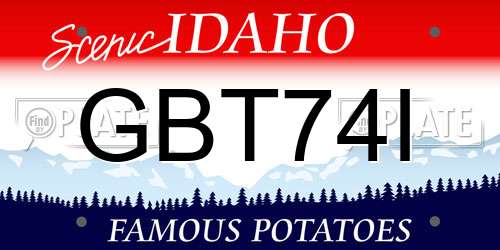 GBT74I Idaho License Plate