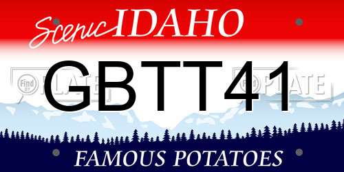 GBTT41 Idaho License Plate