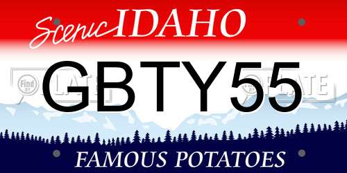 GBTY55 Idaho License Plate