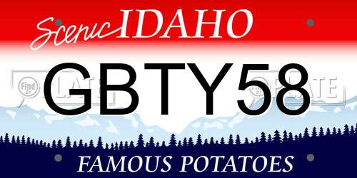 GBTY58 Idaho License Plate
