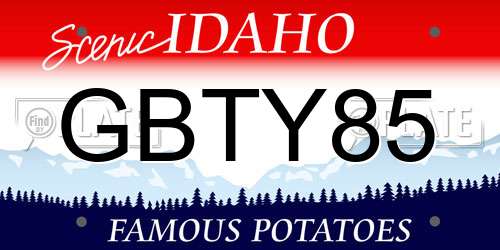 GBTY85 Idaho License Plate