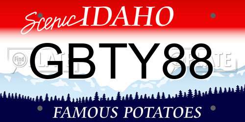 GBTY88 Idaho License Plate