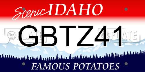 GBTZ41 Idaho License Plate