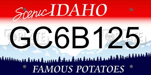 GC6B125 Idaho License Plate
