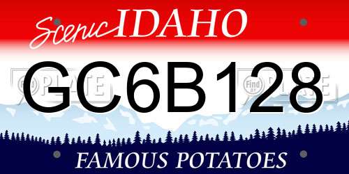 GC6B128 Idaho License Plate