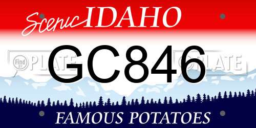 GC846 Idaho License Plate
