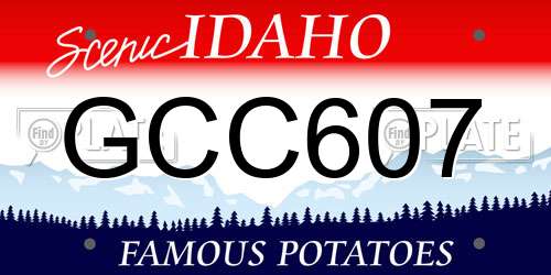 GCC607 Idaho License Plate