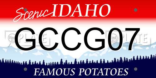 GCCG07 Idaho License Plate