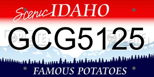 GCG5125 Idaho License Plate