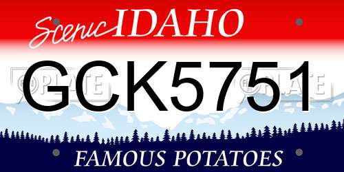 GCK5751 Idaho License Plate