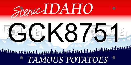 GCK8751 Idaho License Plate