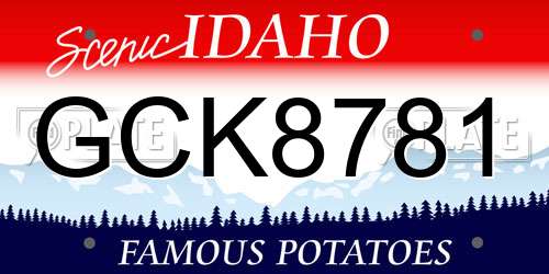 GCK8781 Idaho License Plate